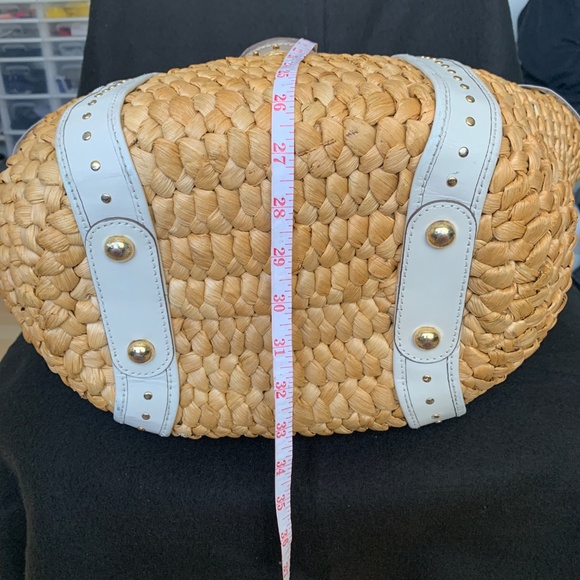 Michael Kors Santorini XL Corn Husk Basket Purse Clean Chic, Sustainable Luxury - Picture 9 of 14